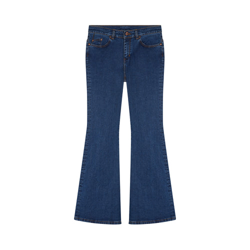 Margot - Jean femme flare taille semi-haute Stonewashed