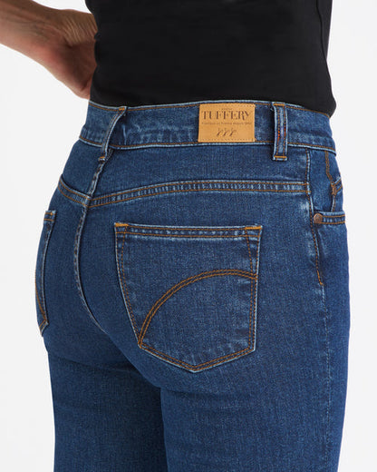 Margot - Jean femme flare taille semi-haute Stonewashed