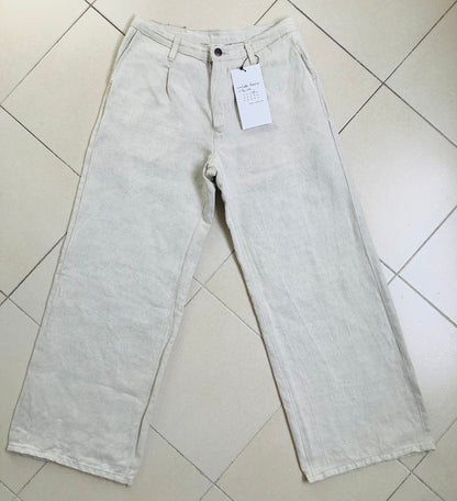 Pantalon femme droit taille haute Chanvre Naturel - Gabi