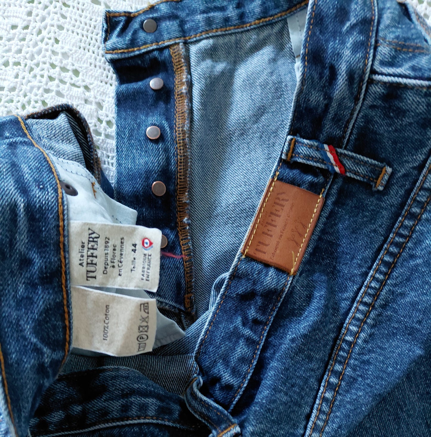 Jean droit taille haute stonewashed - Apolline