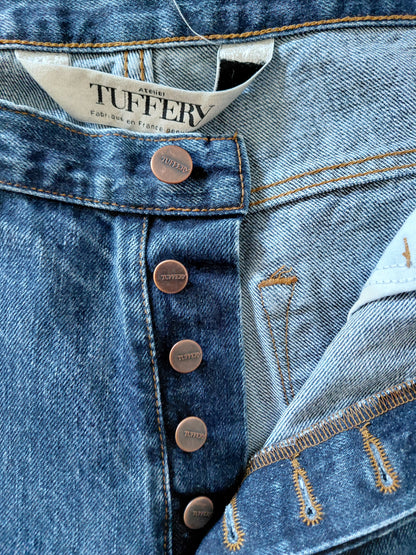 Jean droit taille haute stonewashed - Apolline