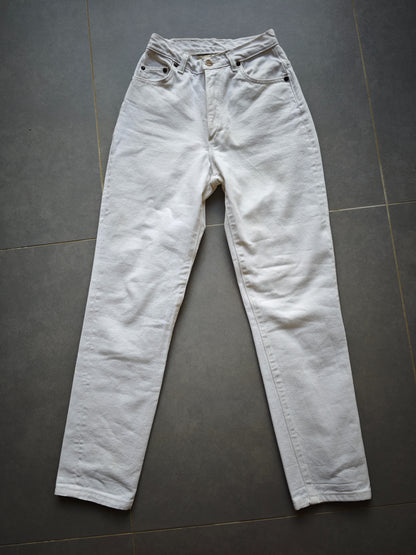 Jean femme droit taille haute blanc - Apolline