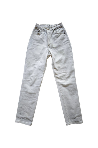 Jean femme droit taille haute blanc - Apolline