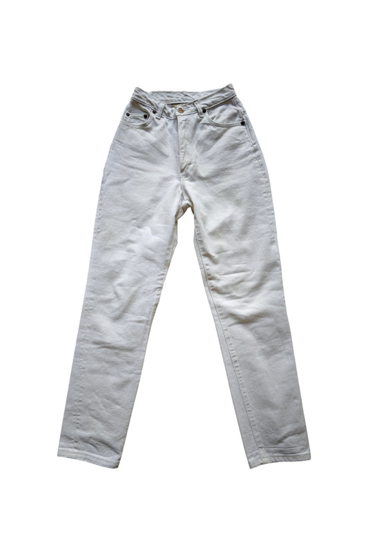 Jean femme droit taille haute blanc - Apolline