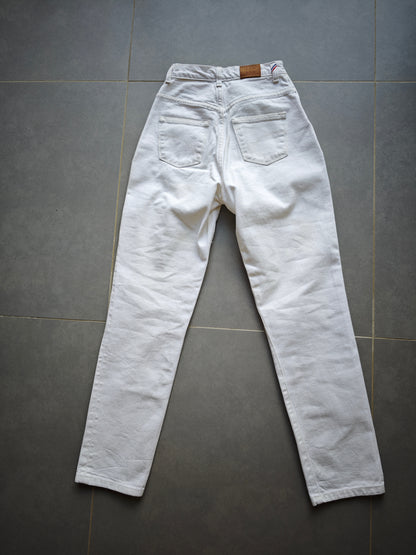 Jean femme droit taille haute blanc - Apolline