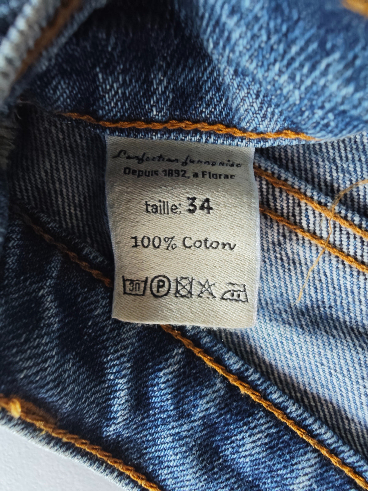 Jean droit taille haute stonewashed - Apolline