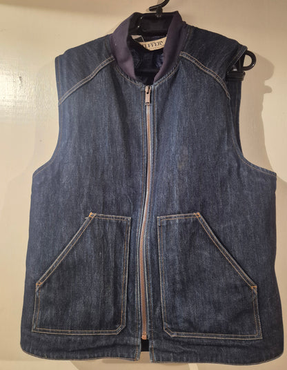 Gilet sans manches en jean brut doublé laine