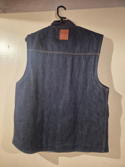 Gilet sans manches en jean brut doublé laine