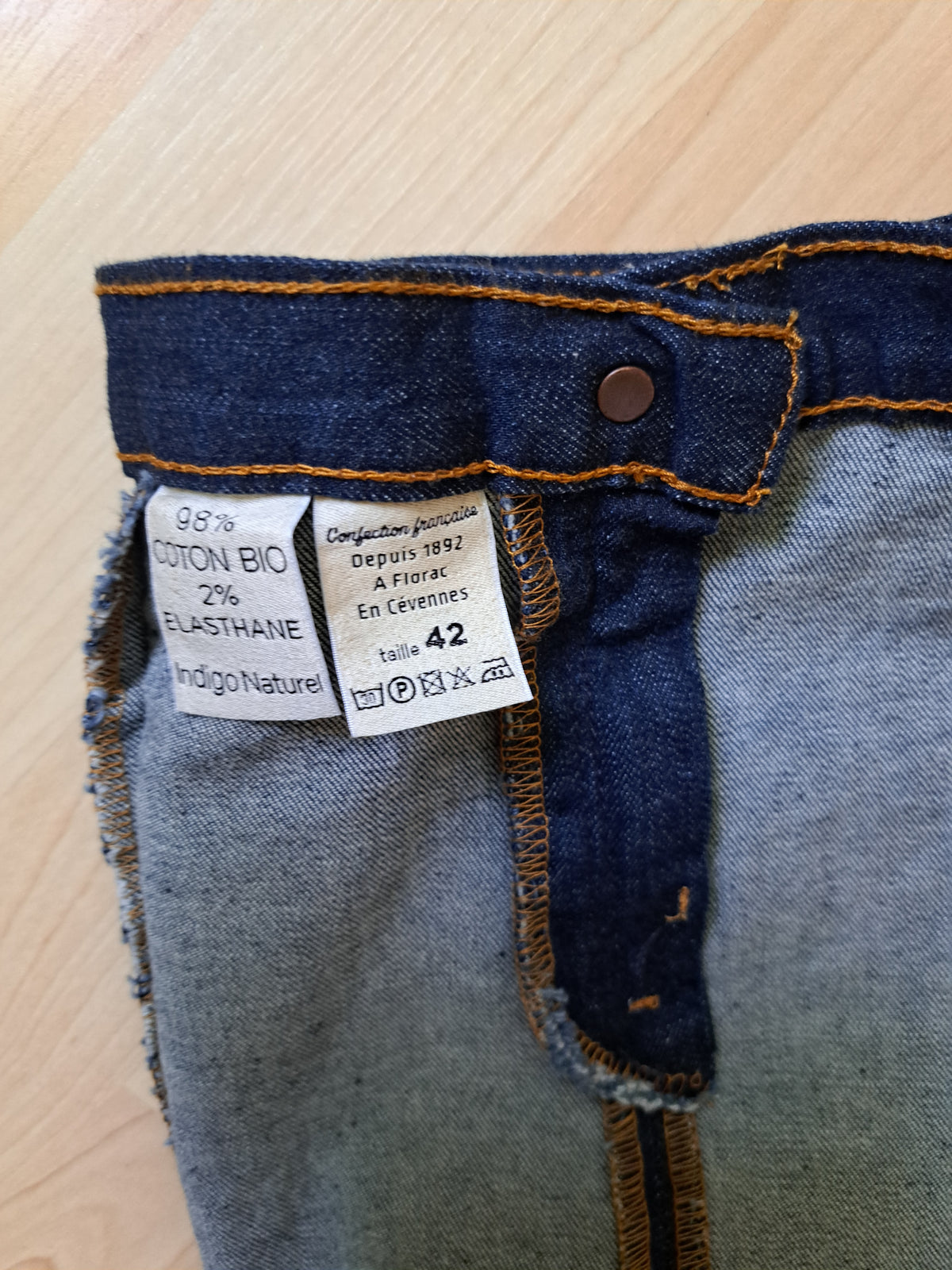 Jupe en jean crayon taille haute Coton Bio - Agathe