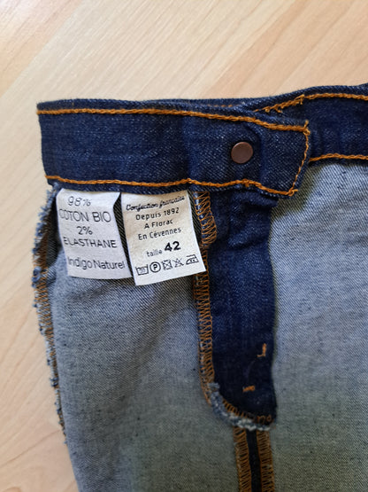 Jupe en jean crayon taille haute Coton Bio - Agathe