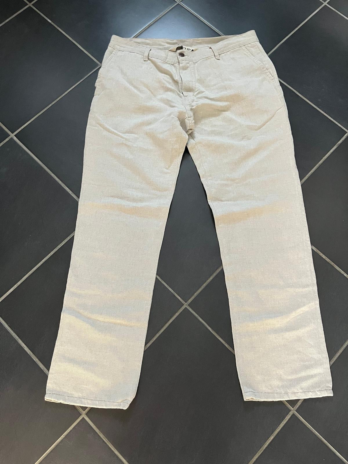 Chino homme droit ajusté Chanvre Naturel - Ernest