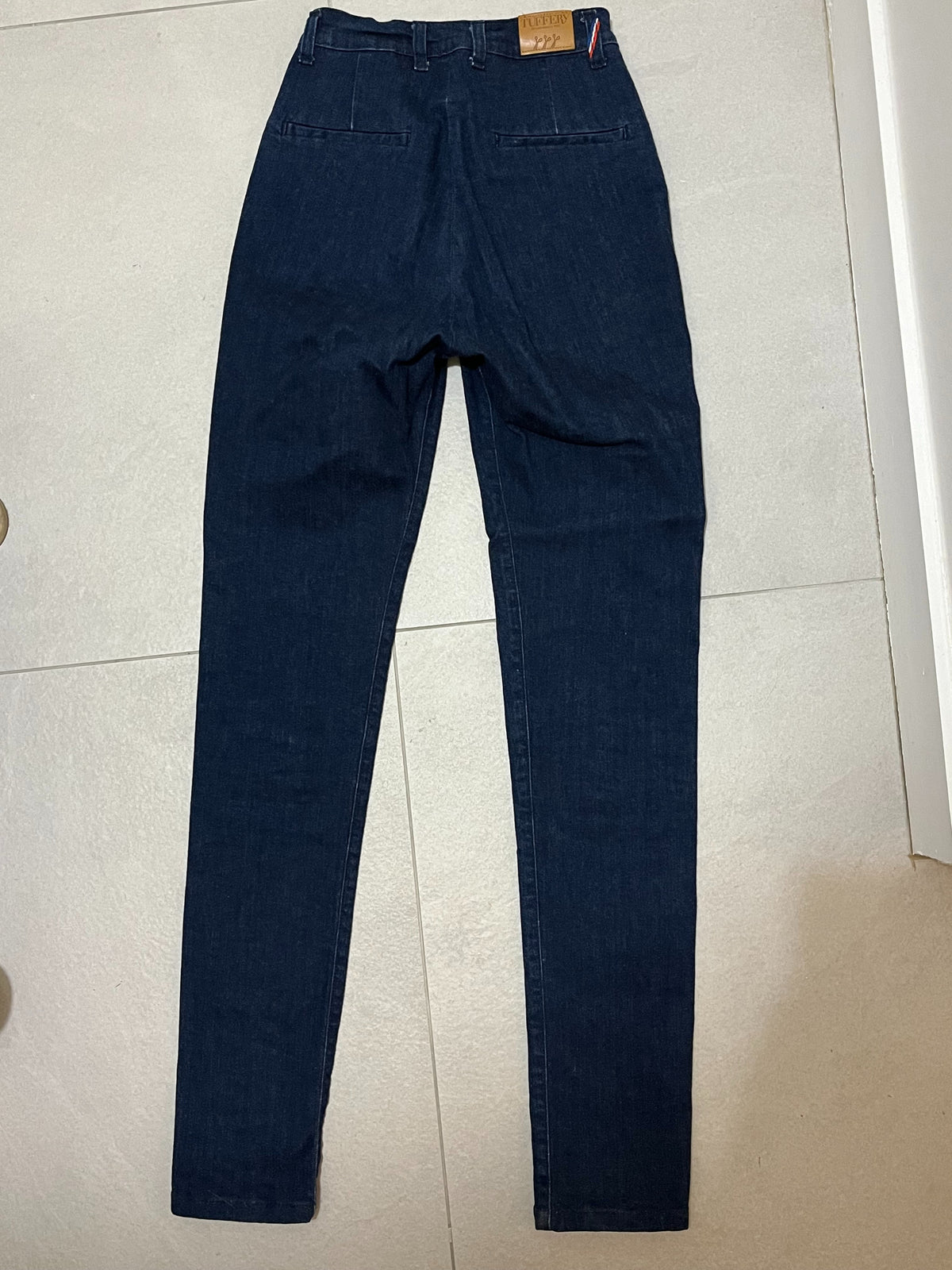 Chino ajusté taille haute Moleskine - Léonie