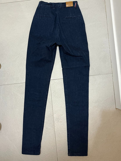 Chino ajusté taille haute Moleskine - Léonie
