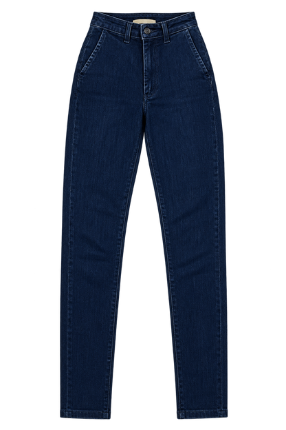 Chino ajusté taille haute Moleskine - Léonie