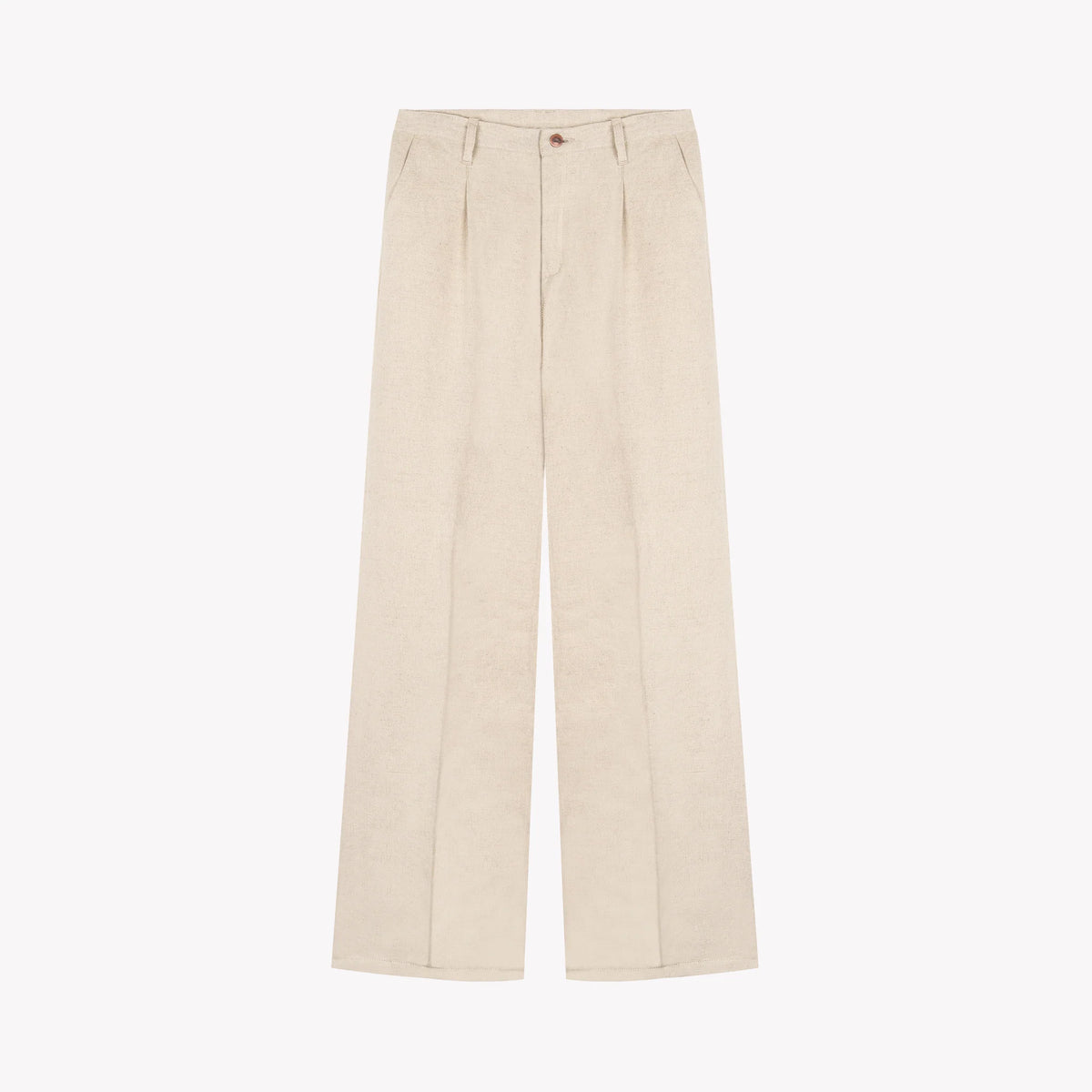 Gabi - Pantalon femme large taille haute – Chanvre Naturel