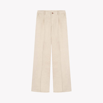 Gabi - Pantalon femme large taille haute – Chanvre Naturel