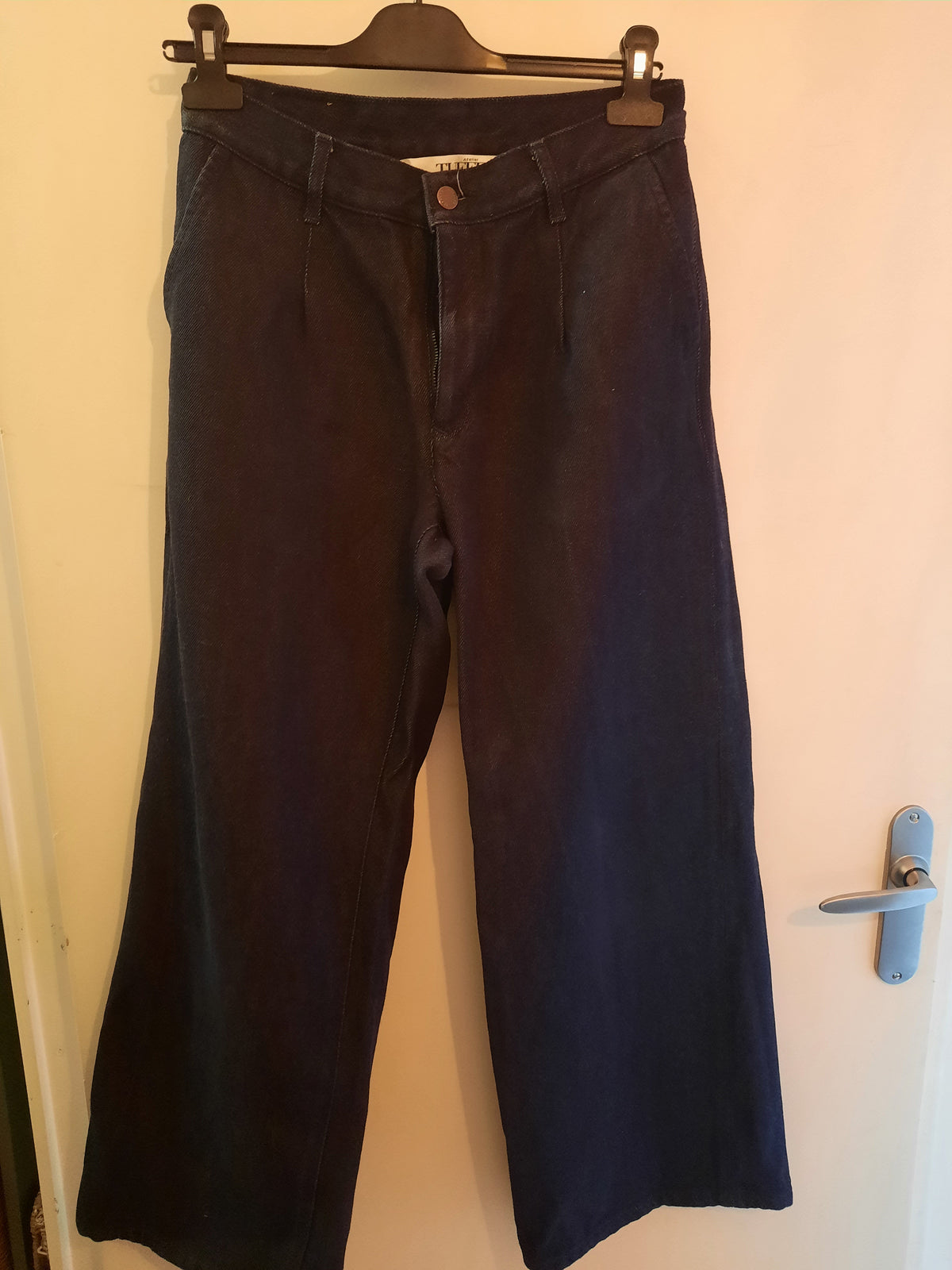 Pantalon femme large taille haute en laine mérinos française - Gabi