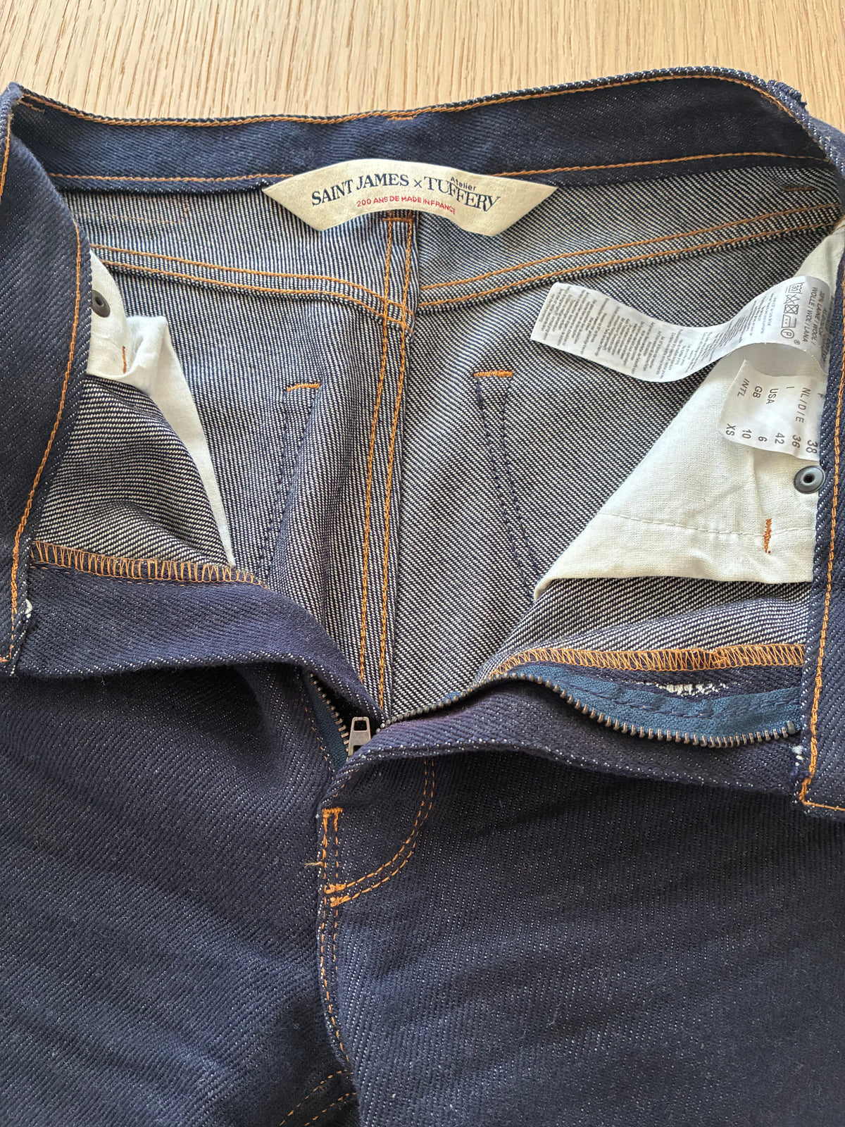 Jean droit taille haute laine – SAINT JAMES x Atelier TUFFERY – Apolline