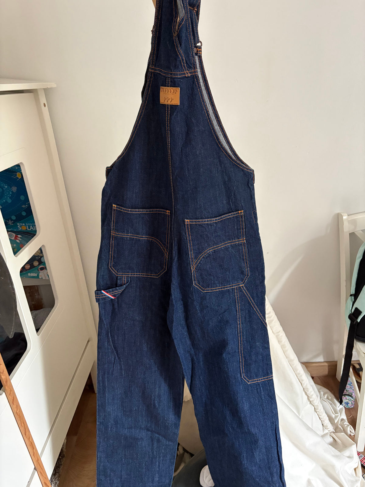 Salopette jean bio indigo naturel - André