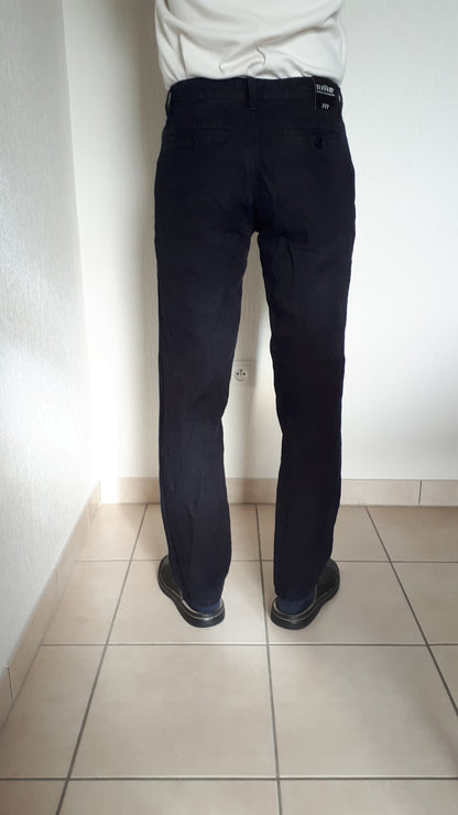 Chino droit ajusté en jean 100% lin français - Ernest