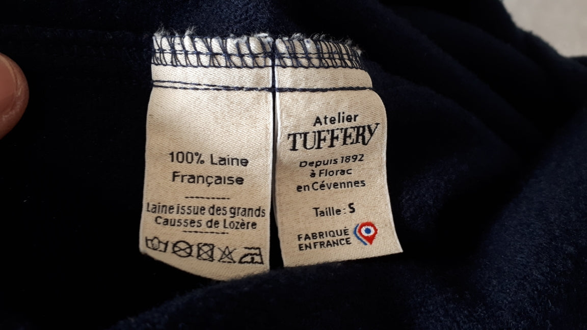 Surchemise homme droite en laine française Marine