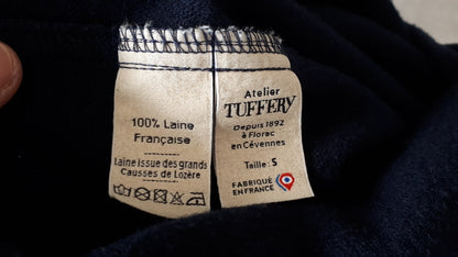 Surchemise homme droite en laine française Marine