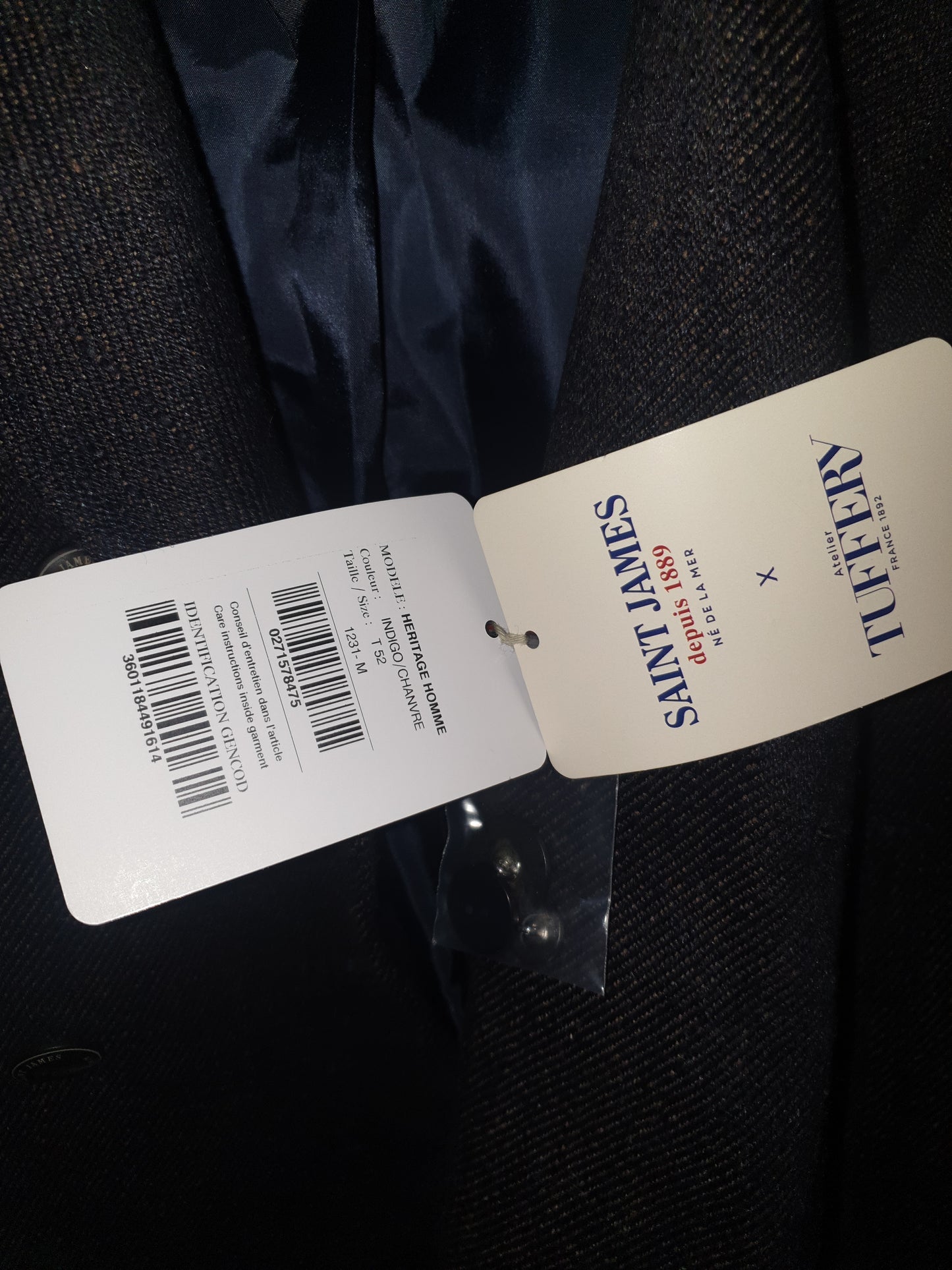 Caban homme chanvre et laine – SAINT JAMES x Atelier TUFFERY – Héritage