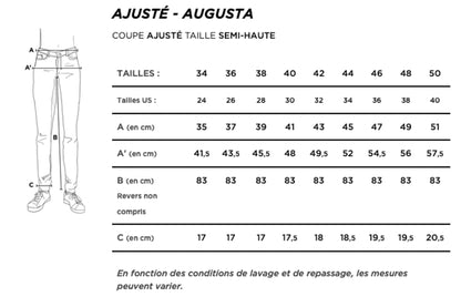 Jean ajusté taille standard France Rugby – Augusta