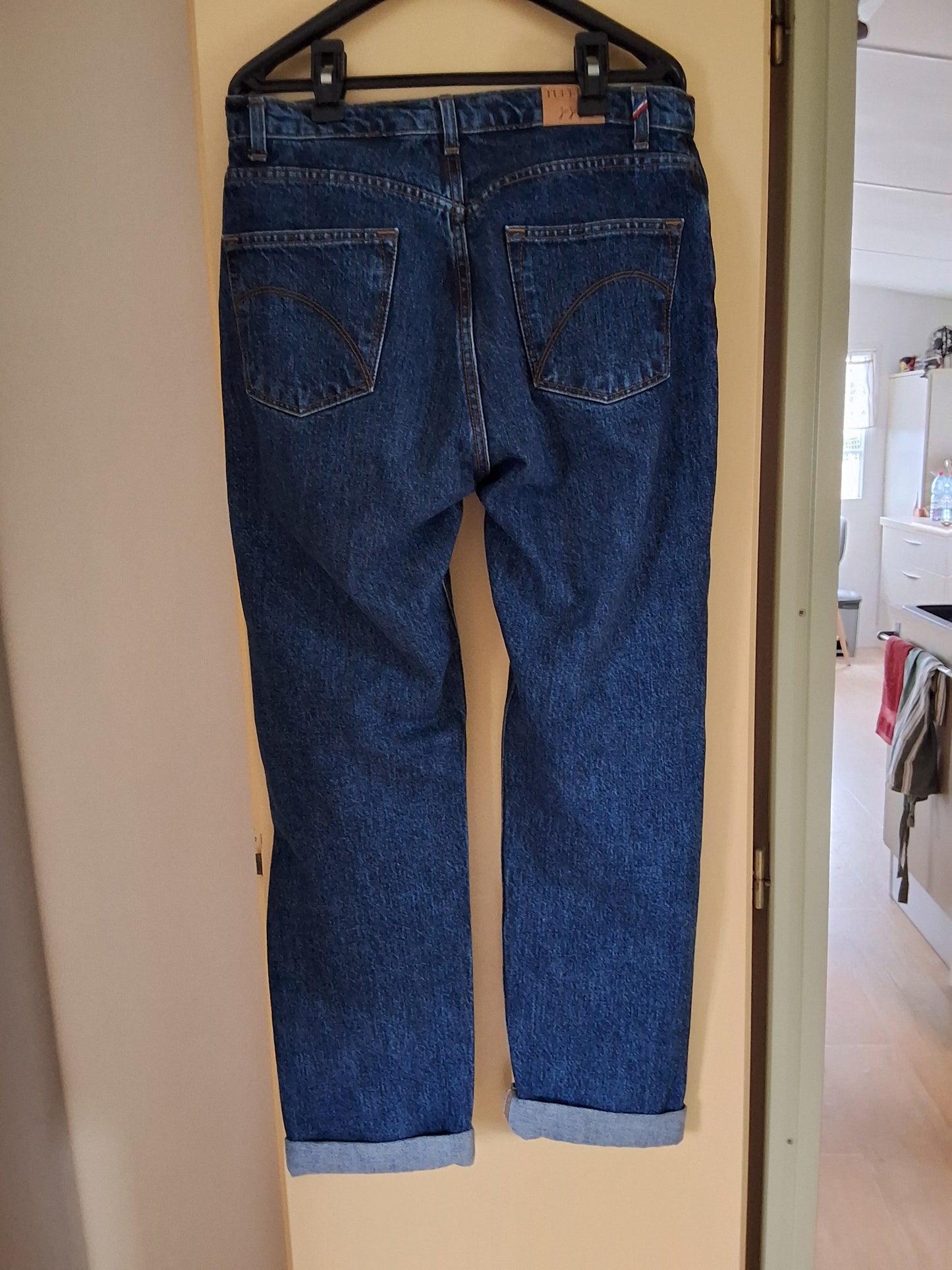 Jean droit taille haute stonewashed - Apolline