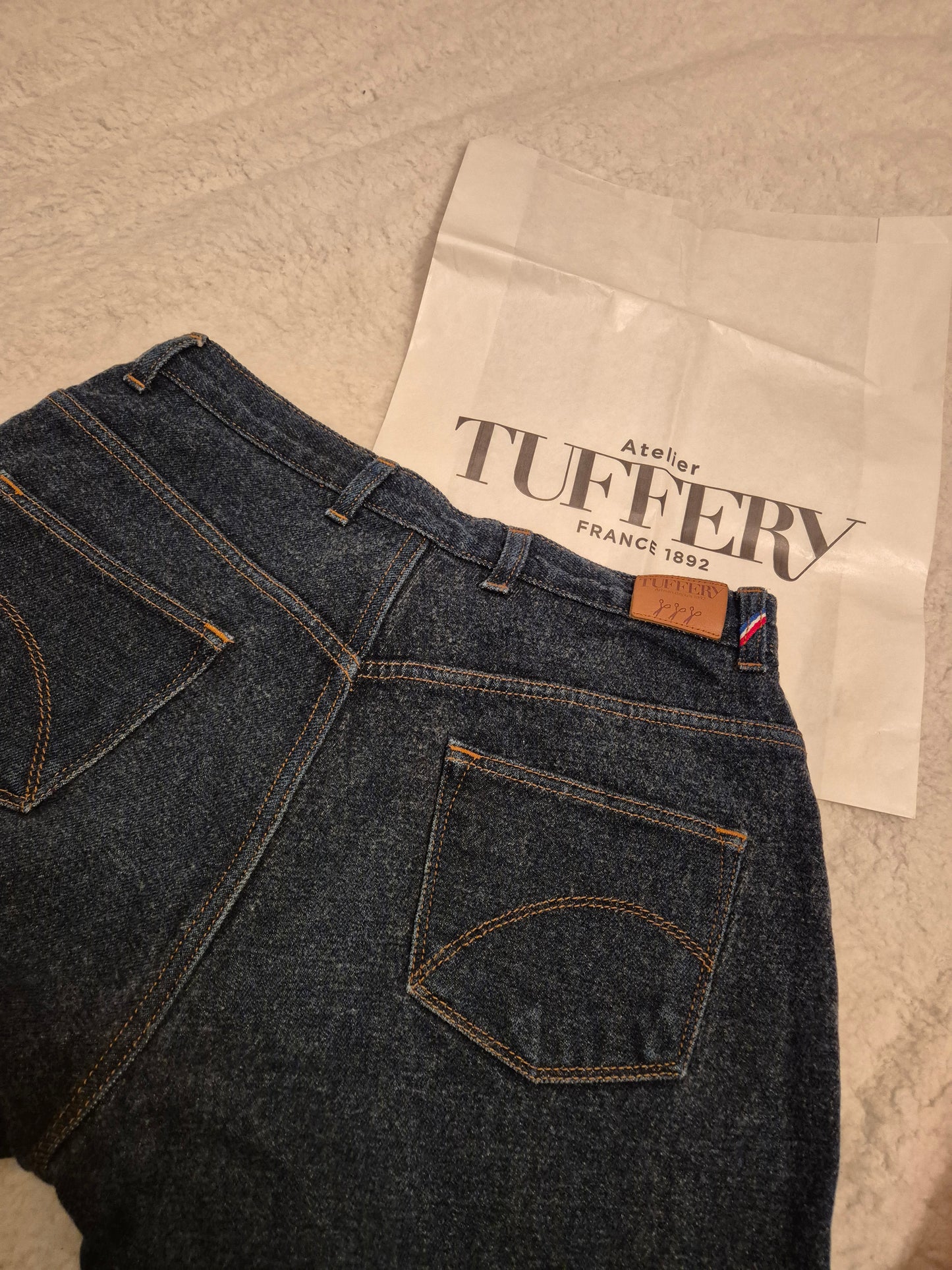 Jean droit taille haute laine – SAINT JAMES x Atelier TUFFERY – Apolline