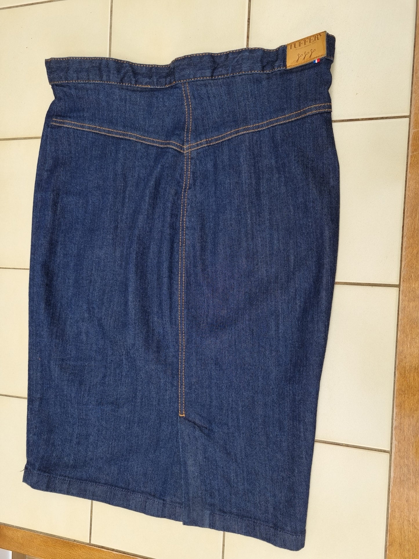 Jupe en jean crayon taille haute Coton Bio - Agathe