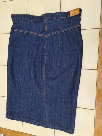 Jupe en jean crayon taille haute Coton Bio - Agathe