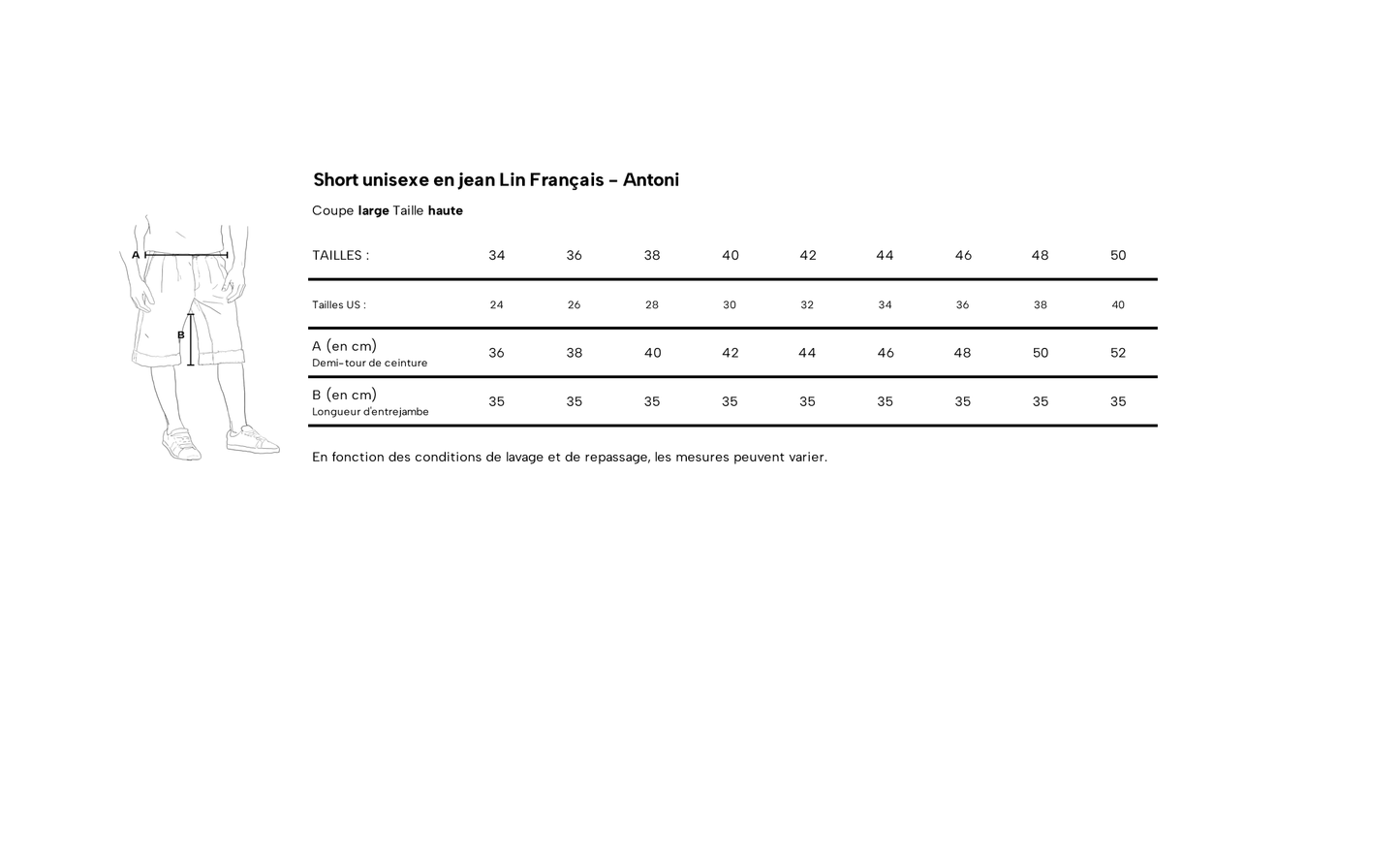 Short unisexe en jean Lin Français - Antoni