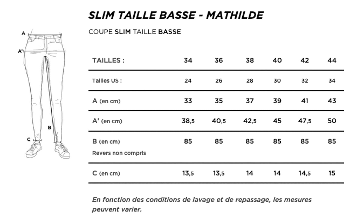 Jean slim taille standard Brut - Mathilde