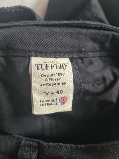 Chino ajusté taille haute Noir - Léonie