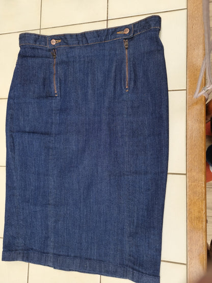 Jupe en jean crayon taille haute Coton Bio - Agathe