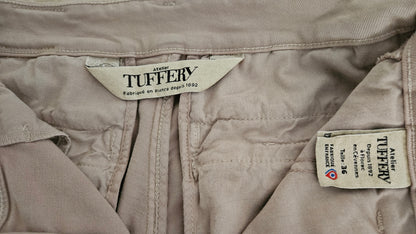 Chino femme ajusté taille haute Beige - Léonie