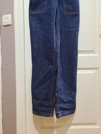 Salopette jean bio indigo naturel - André