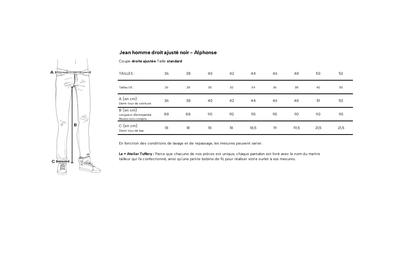 Jean droit ajusté Noir - Alphonse