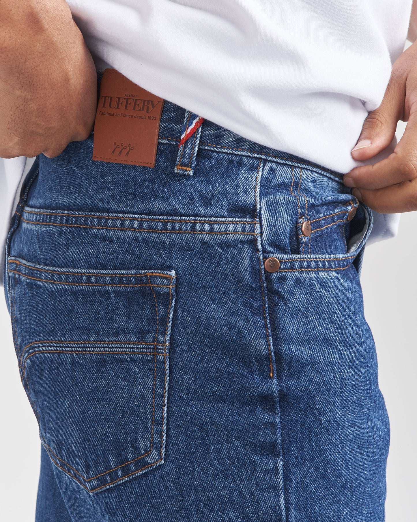 Jean homme droit taille haute Stonewashed - Célestin