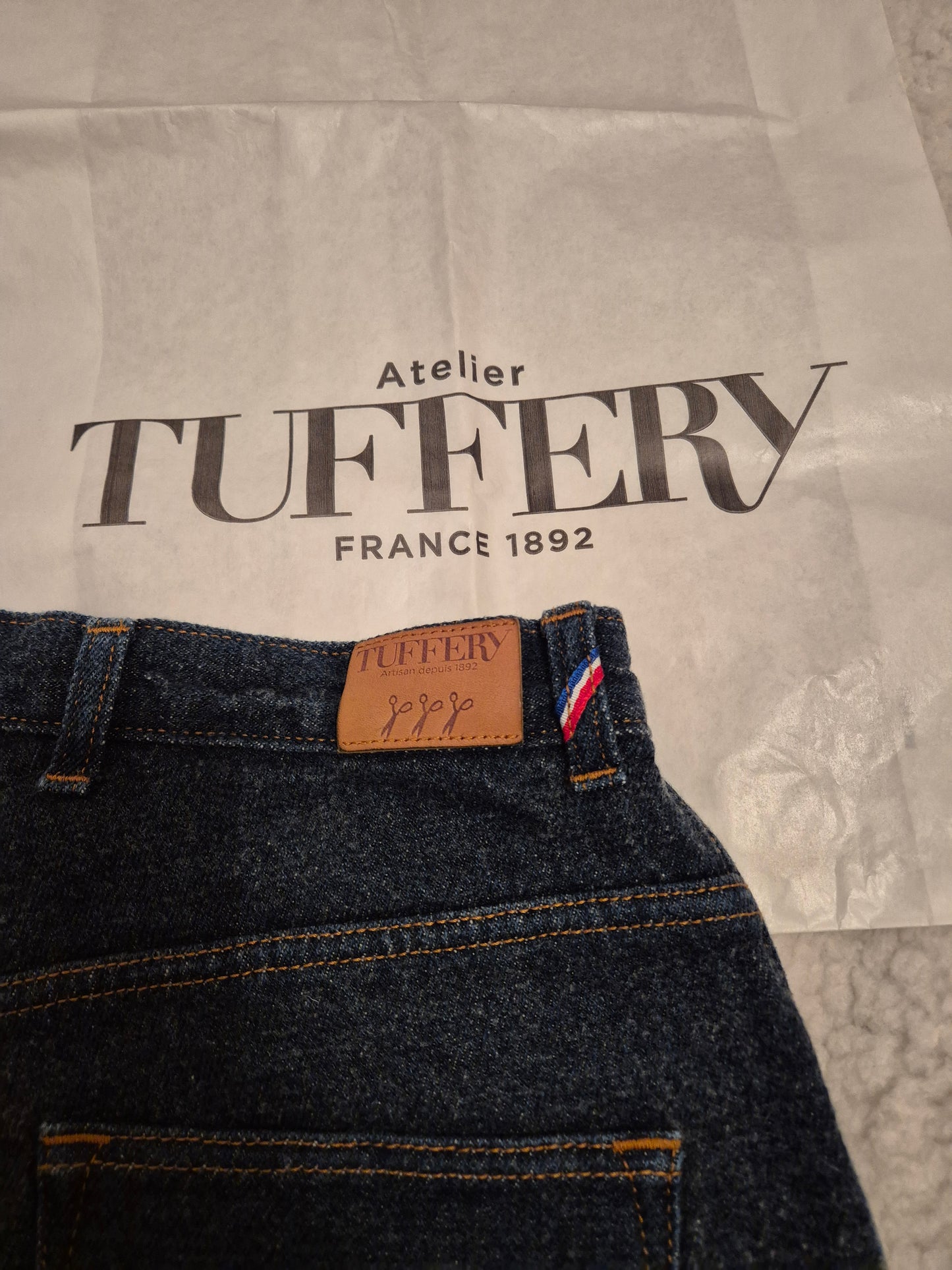 Jean droit taille haute laine – SAINT JAMES x Atelier TUFFERY – Apolline