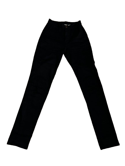 Chino ajusté taille haute Noir - Léonie