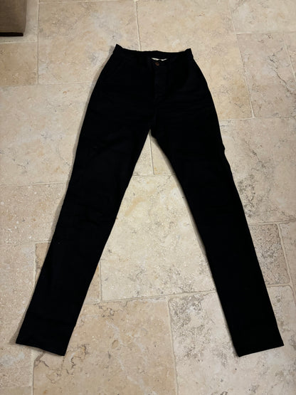 Chino ajusté taille haute Noir - Léonie