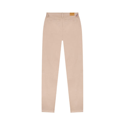 Chino femme ajusté taille haute Beige - Léonie