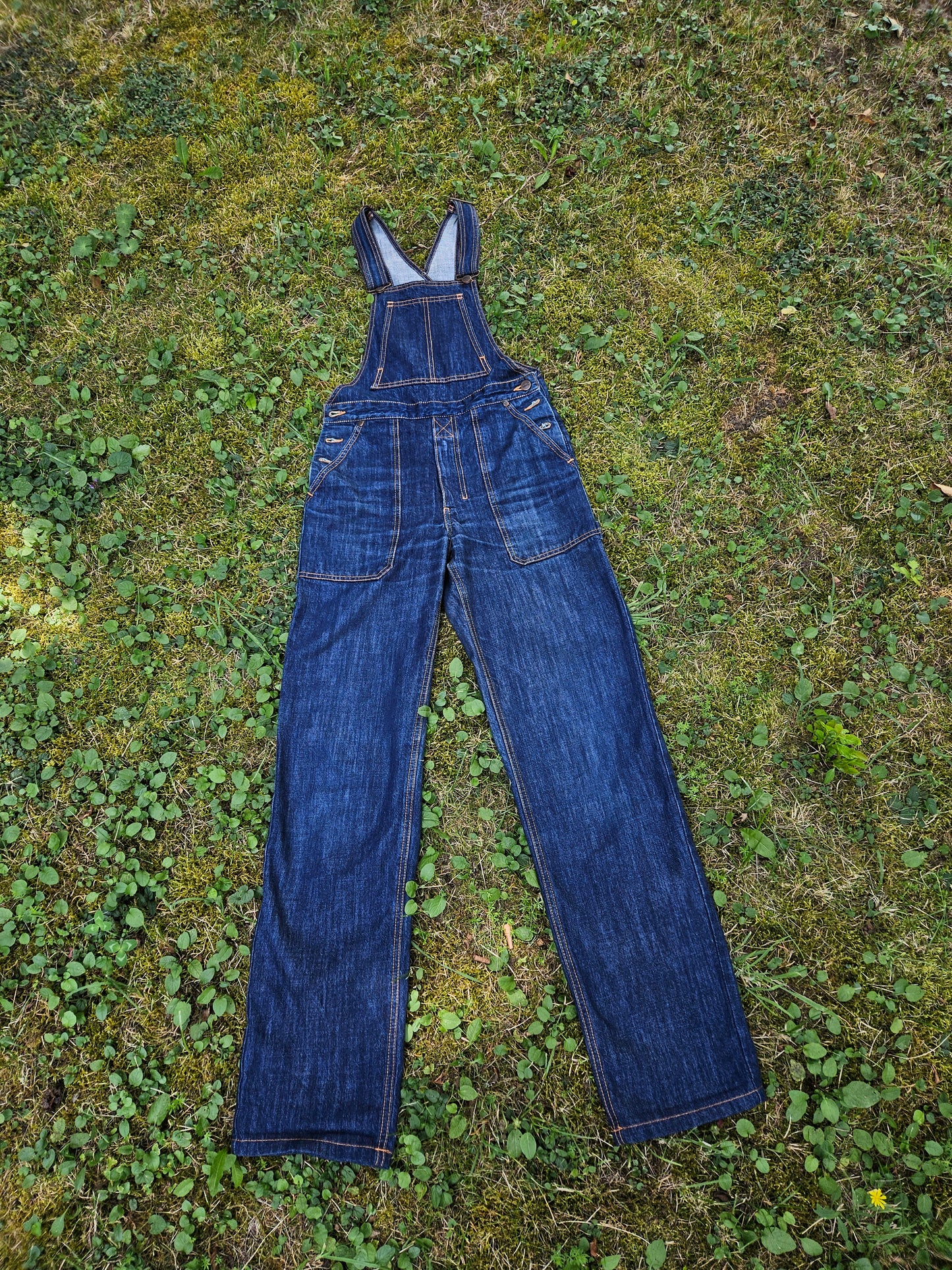 Salopette jean bio indigo naturel - André