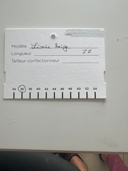 Chino femme ajusté taille haute Beige - Léonie