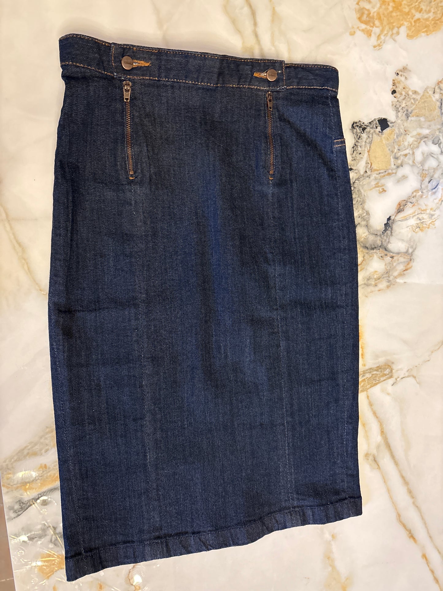 Jupe en jean crayon taille haute Coton Bio - Agathe