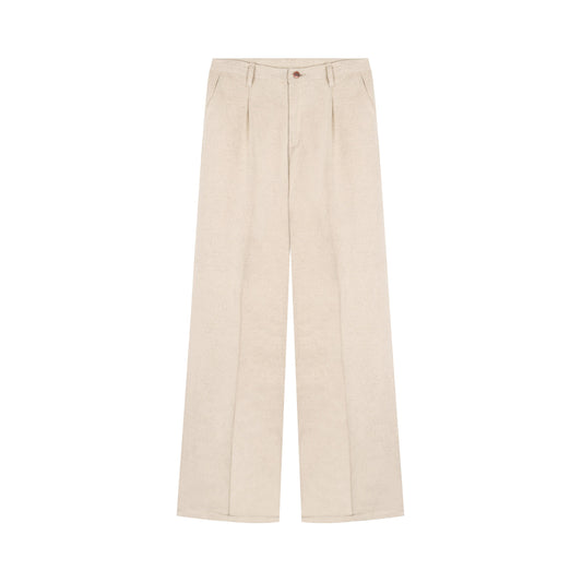 Pantalon femme droit taille haute Chanvre Naturel - Gabi