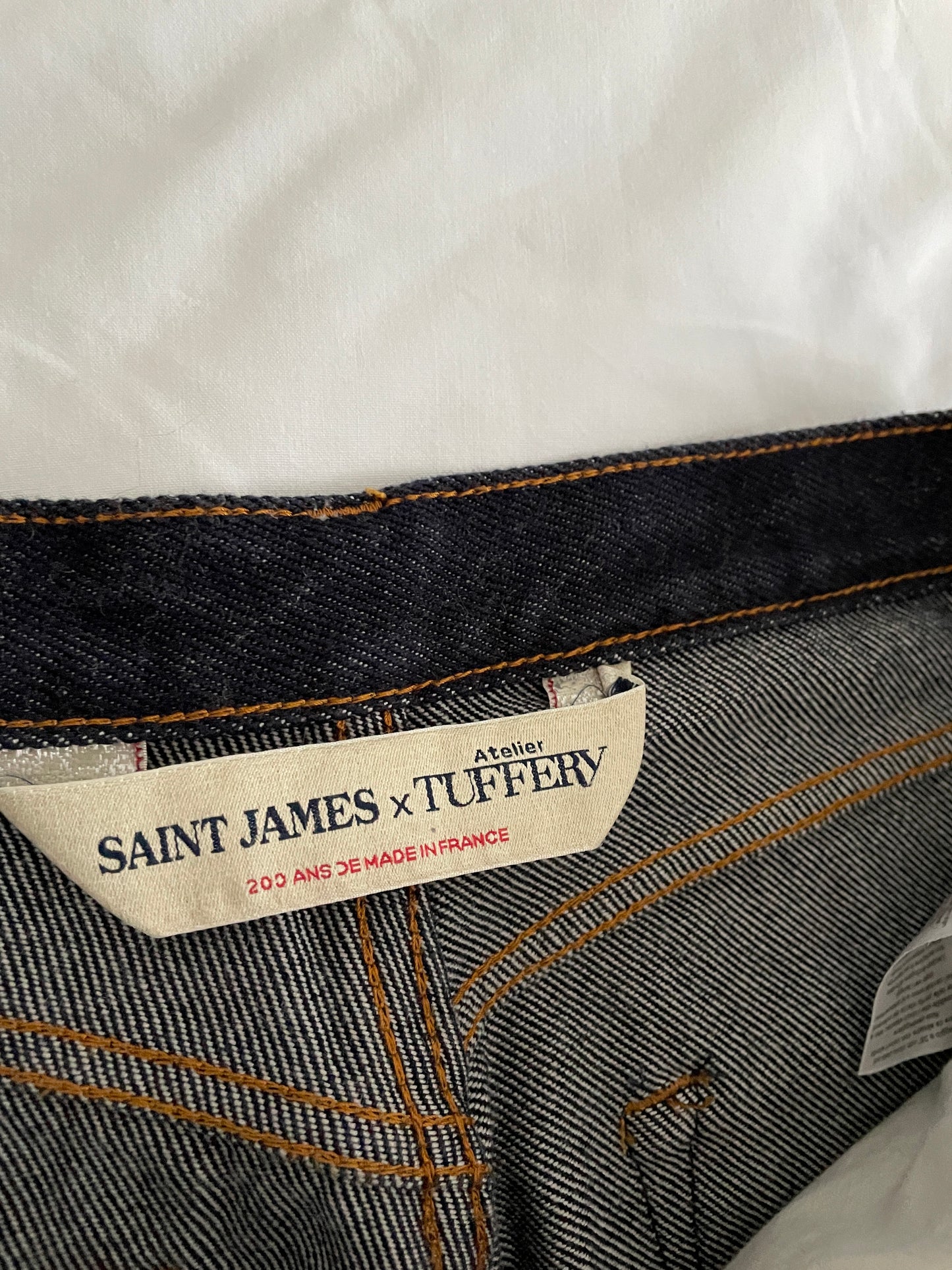 Jean droit taille haute laine – SAINT JAMES x Atelier TUFFERY – Apolline