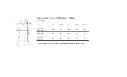 Veste en jean Laine Française - Méjean